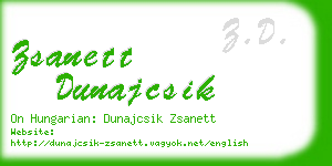 zsanett dunajcsik business card